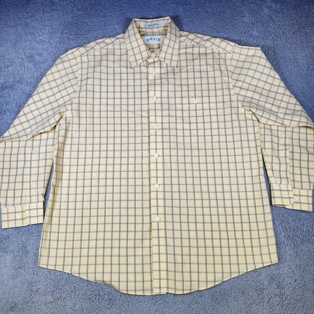 ORVIS MEN'S Longsleeve 100% Cotton Shirt Size XL